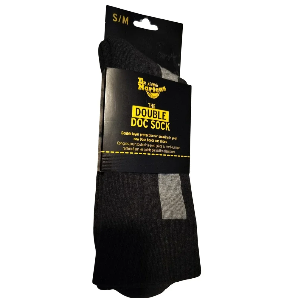 Dr Martens Socks Bundle Double Doc Sock Blk and‎ Marl Sock S/M  2 Pairs